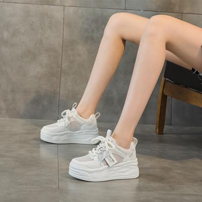 3233 Small Size Mesh Small White Shoes Women's Inner Height Increase Platform Casual Women's Shoes Color Matching Sports Dad Shoes Women