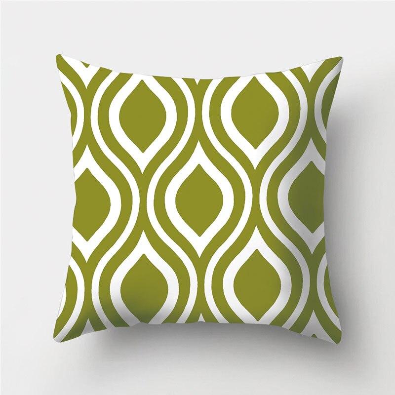 green patterned cushions