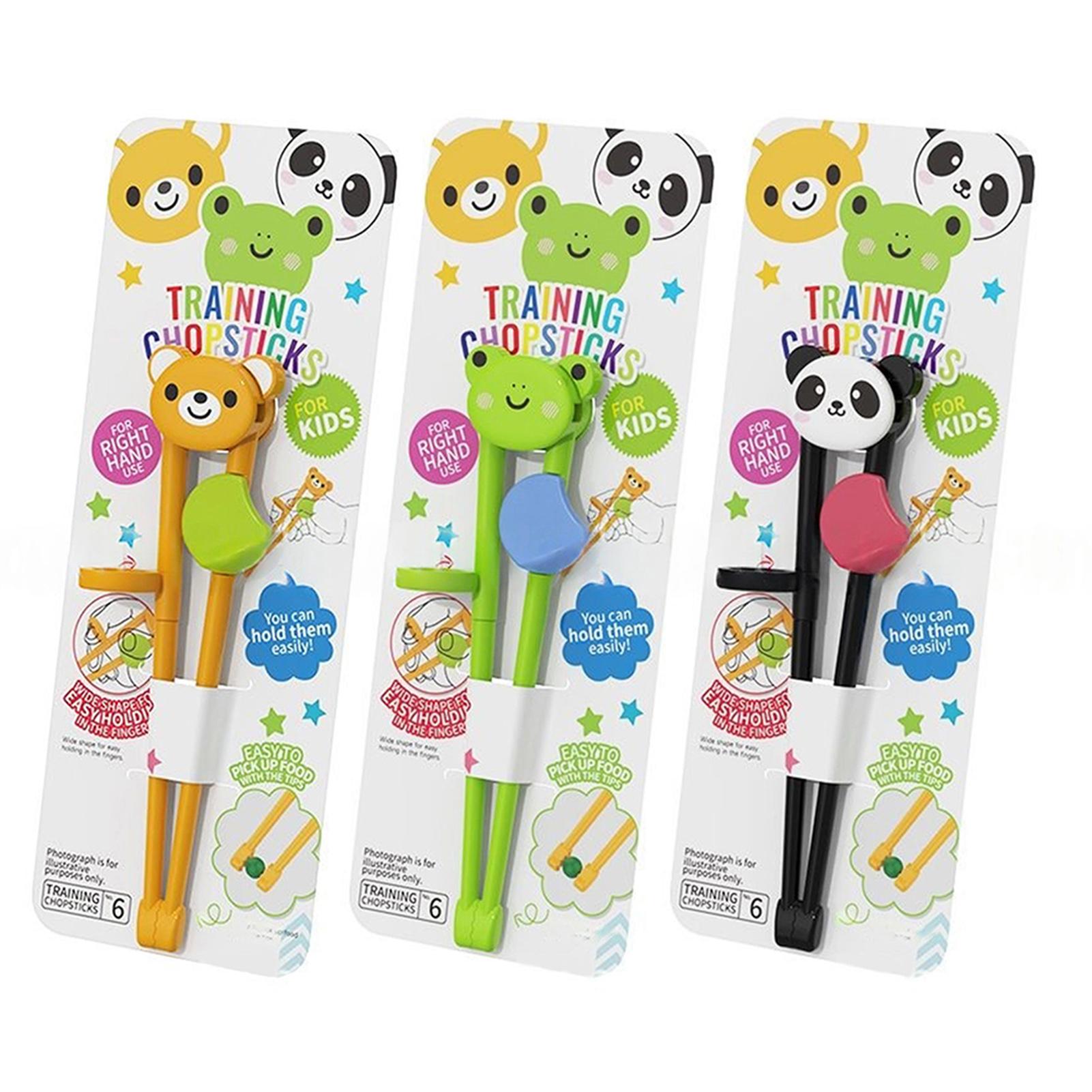 3Pcs Animal Toddler Training Chopsticks for Kids Reusable Beginners Learning Chopsticks with Silicone Finger Guide for Boy Girl