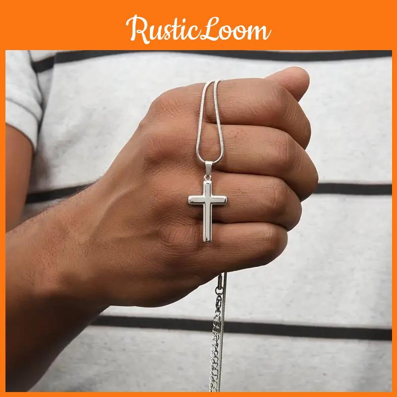 Stainless Steel Cross Pendant For Men Hip Hop Necklace Embellishments Glossy