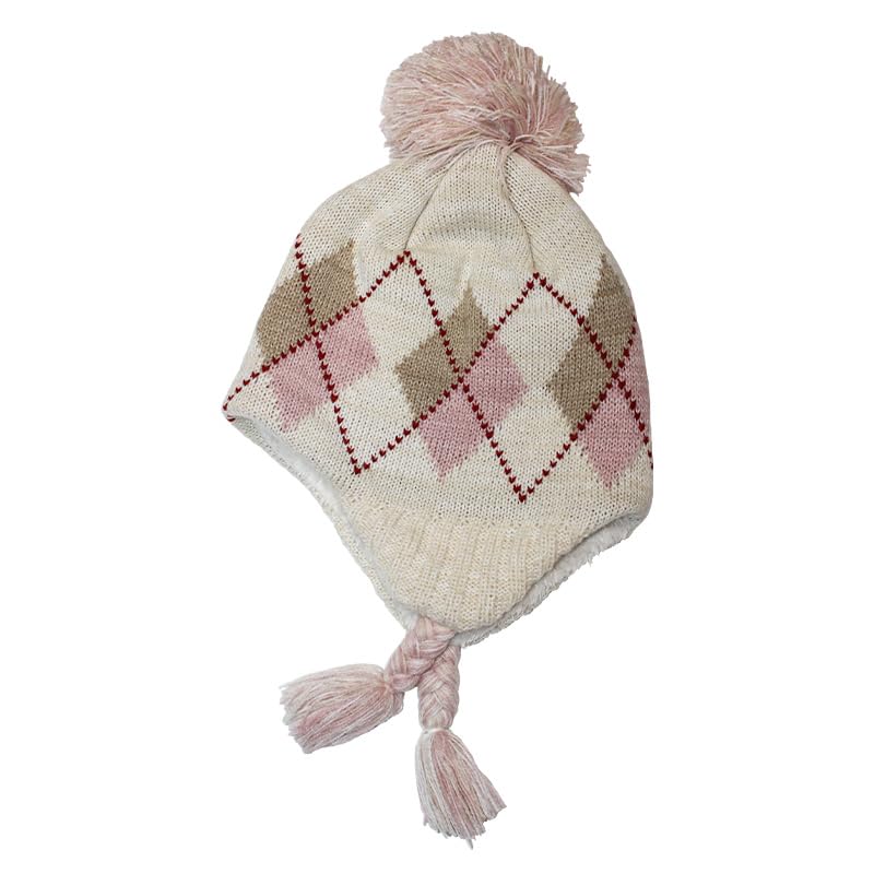 

Knit hat for boys and cold baby fur [Happy Beans!] girls, protection, (pink)
