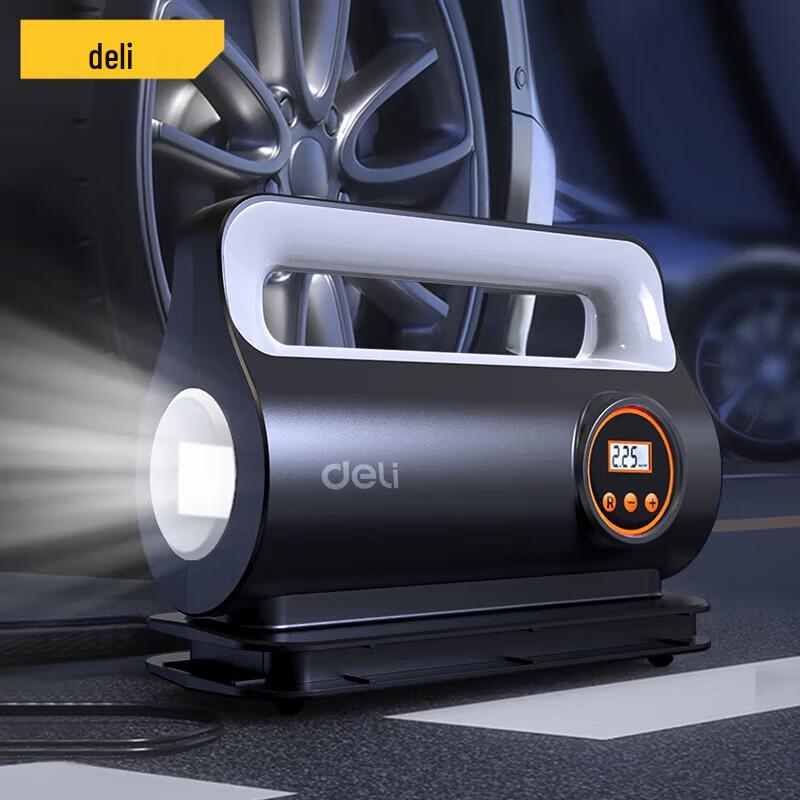 Deli 80W Digital Car Tire Inflator with LCD Display