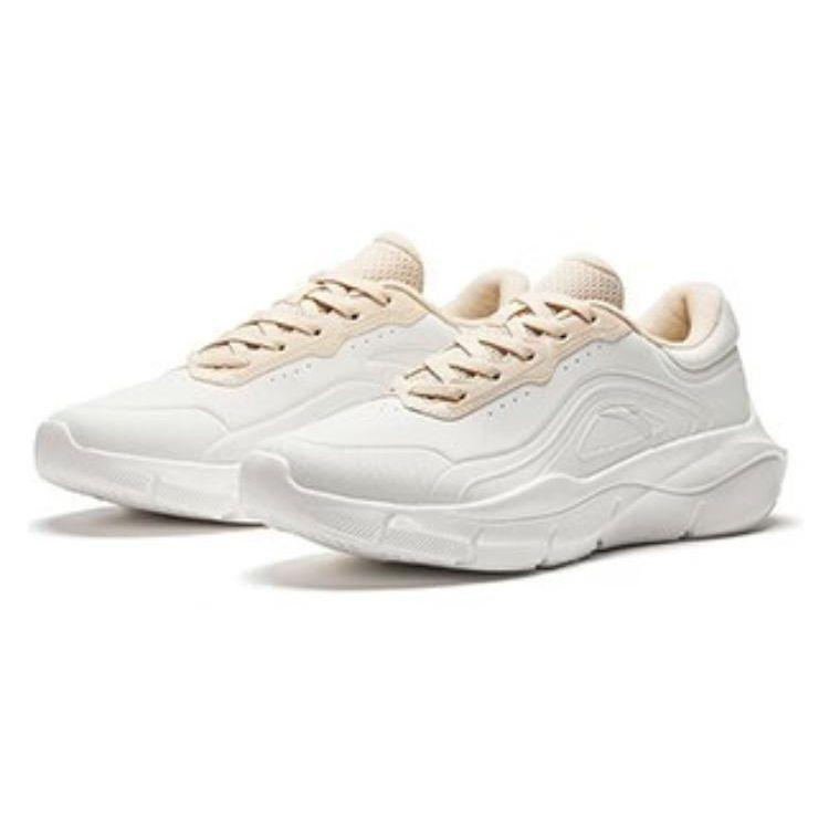 Anta Comfortable Non-Slip Wear-Resistant Low-Top Running Shoes Women sneaker Ivory Champagne 122347790-5