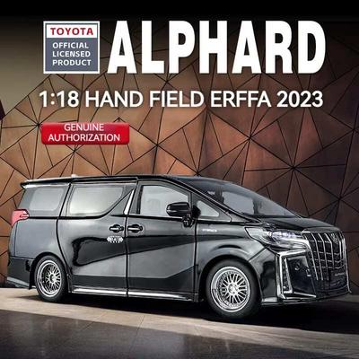 Ny 1/18 Toyota Alphard MPV Zinklegering Bilmodell Pressgjuten Metall Leksaksbil Bilmodell Hög Simulering Ljud och Ljus Barnpresent Prydnader
