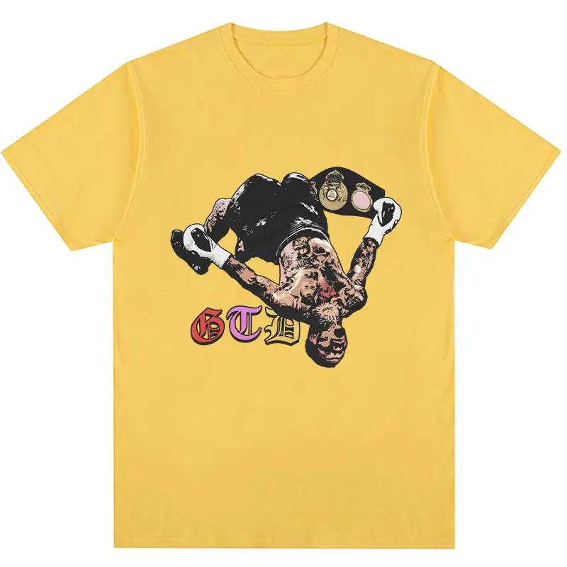 Sommer Herren Tank Gervonta Davis Boxchampion Figur Print 100% reine Baumwolle Kurzarm Streetwear