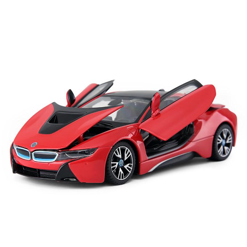 1/24 BMW I8 Supersportwagen Neues Energiefahrzeug Legierungsauto Diecasts & Spielzeugfahrzeuge Automodell Miniaturmaßstabsmodellauto für Kinder