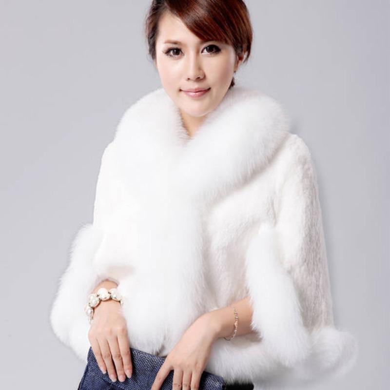 Autumn and winter new shawl women's clothing imitation fox fur collar Rex rabbit fur imitation fur coat fluffy cape