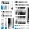 Jigsaw Blades Set 48pcs,Contractor Assorted T Shank Jig Saw Blades,Multi-Purpose HCS HSS Saw Blades for Cutting Wood,Plastic,Metal
