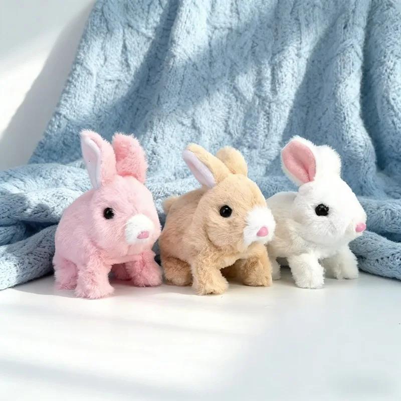 Robot Rabbit Pet Plush Electronic Bunny Toy Walking Jumping Running Shake Ears Electric Animal Kids Birthday Christmas Gift Toy