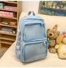 Schoolbag New Transparent Backpack Lightweight and Simple Junior High School Student Schoolbag Japanese Leisure Large Capacity Cute Pain Bag