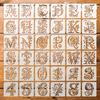Reusable Letter Templates Sturdy Floral Alphabet Stencils Hollow Graffiti Template Washable Rose Painting Stencils For Office