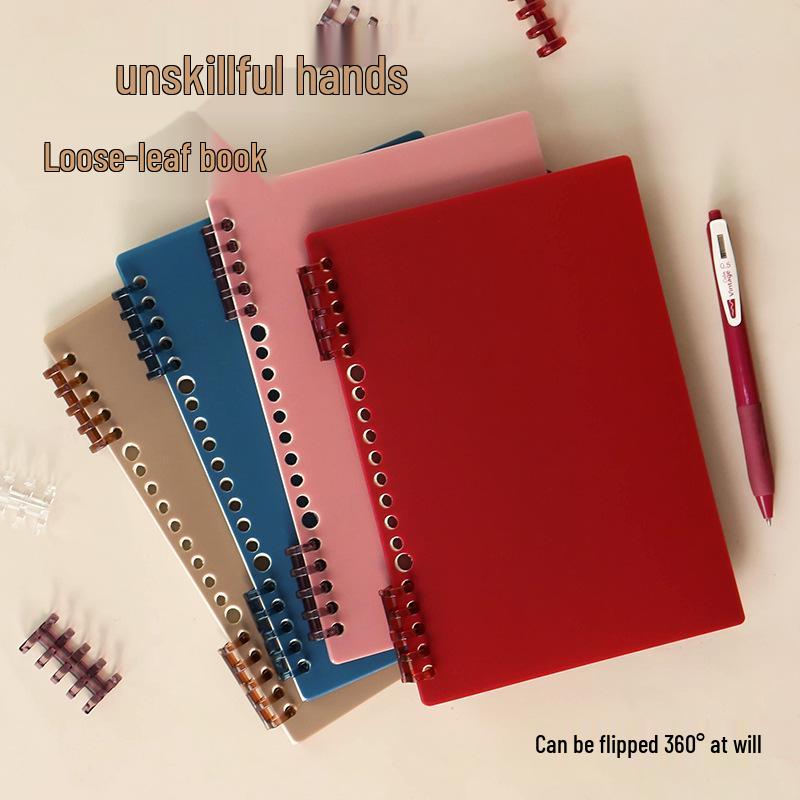 B5 Loose-Leaf Binder with DIY Plastic Coil Cover, Detachable A5/A4 Homemade Refillable Notebook