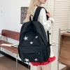 Schoolbag New Solid Color Schoolbag Women's Japanese Versatile Leisure Student Backpack Five-pointed Star Niche Travel Backpack