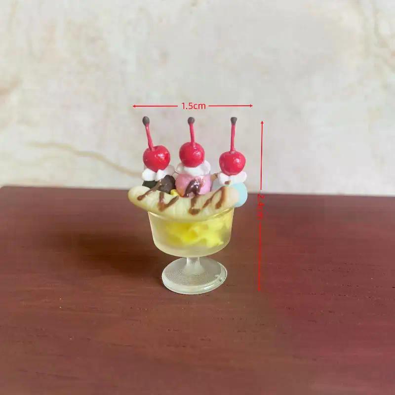 1 Stück 1:12 1:6 Puppenhaus Mini Banane Buffy Eisbecher Rollenspiel Küche Für Kinder Spielzeug Zubehör