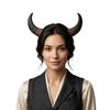 Cosplay Demon Horns Headwear Gothic Cow Horn Hair Hoop Halloween Devil Headband  Photo Props