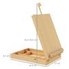Wooden Tabletop Easel, Folding Box, Compartments, Adjustable Height, 27 x 41.5 x 74.5 cm, Natural
