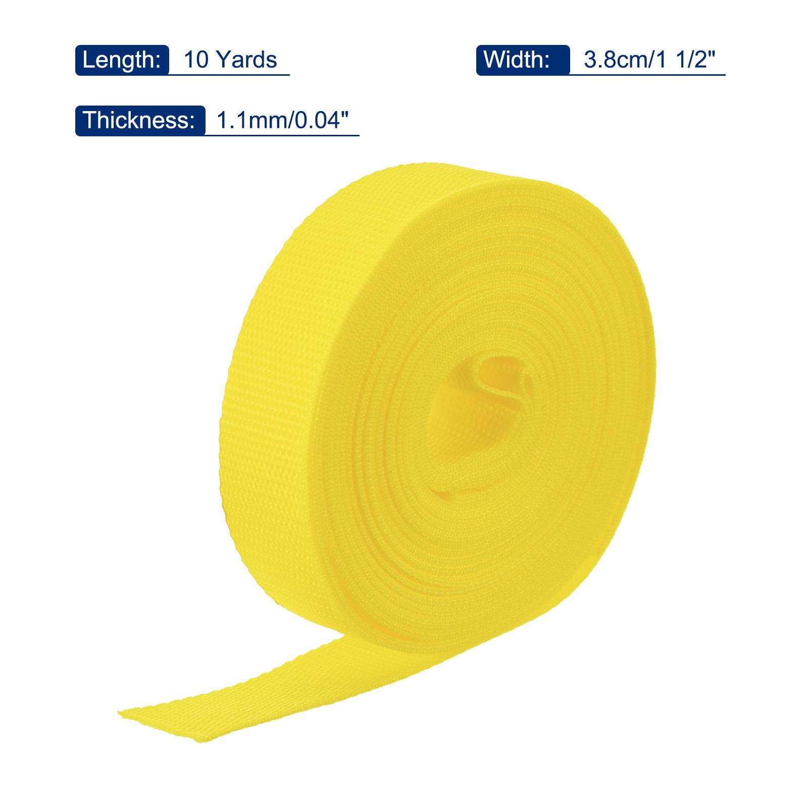 

38mm 10Yards Polypropylene Webbing Strap Belt Tape Heavyweight Strapping Band for Outdoor Tent Accessories Sewing Bag Luggage лимонно-жовтий колір
