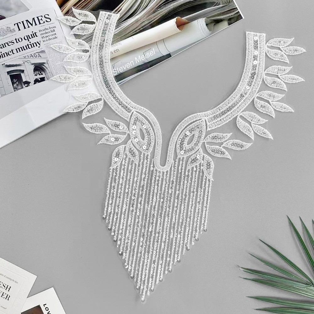 Luxury Applique Patches Handmade Clothing Applique Fashion Beads Applique  Apparel Accessories