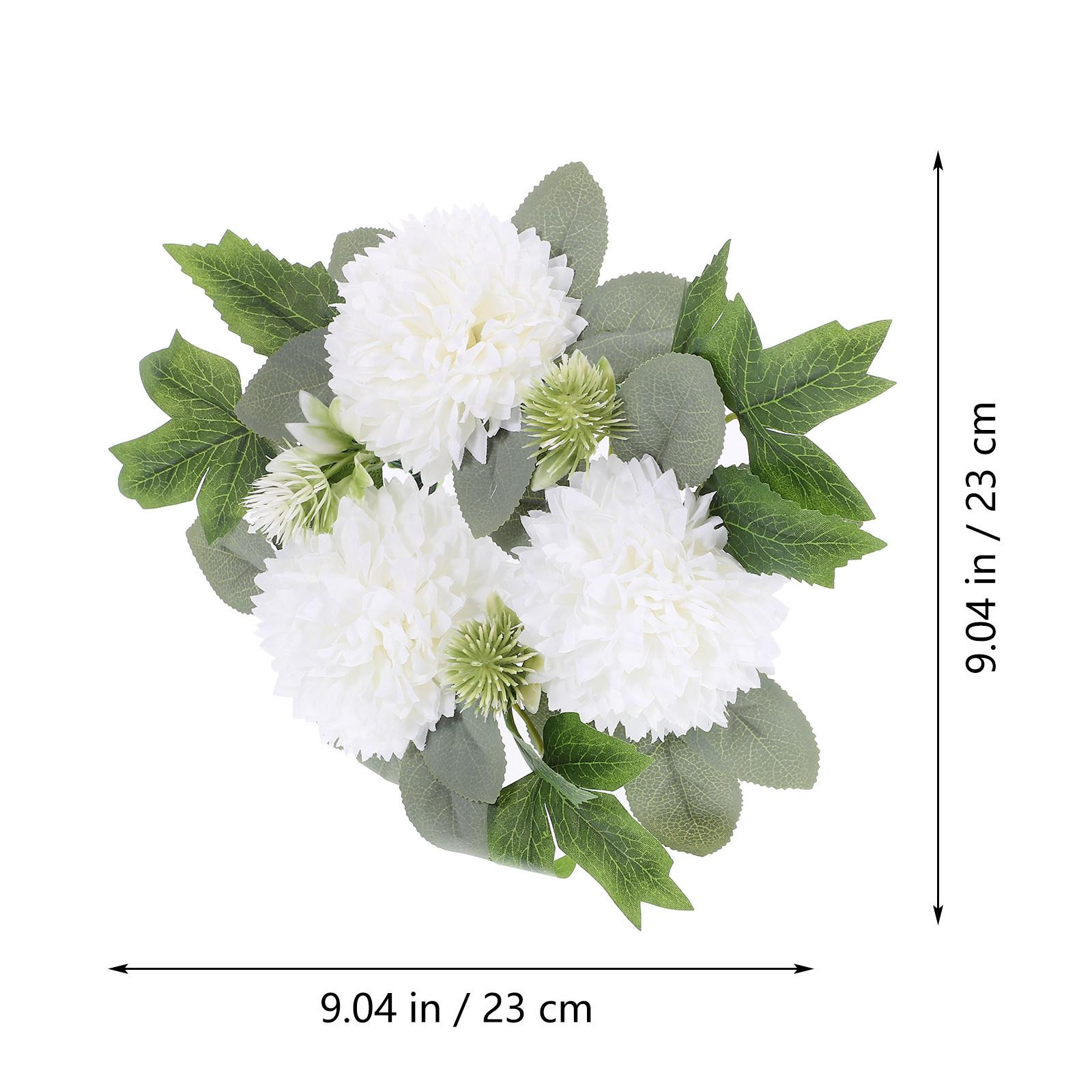 

Premium Artificial Flower Wreath Wedding Wreath Garland Desktop Decor Tea Light Ring Spring Rings Wreaths Party белый