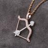 European-American Hip-Hop Cupid's Arrow Zirconia Pendant Necklace