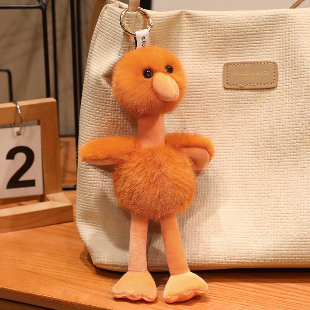 Furry Ostrich Plush Doll Pendant Cute Bird Plush Keychains Ostrich Plush Keychains Pendant Decor