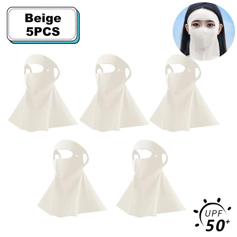 Ice Silk Sun Protection Mask with UPF50+ for Ultimate UV Block 3D Anti UV Neck Scarf Summer Cooling Face Cover for Women Men