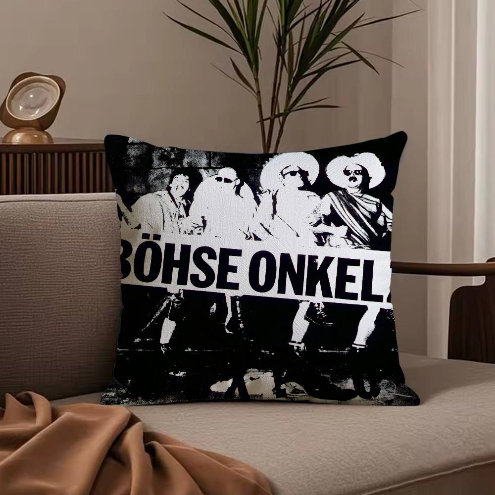 Rock B-Bohse o-Onkelz Pillow Case Anti-dustmite Pillowcase Invisible Zipper Silky Short Plush Sofa Cushion Cover