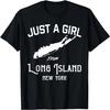 Long Island New York Souvenir For Women, Girl, Wife Map T-Shirt