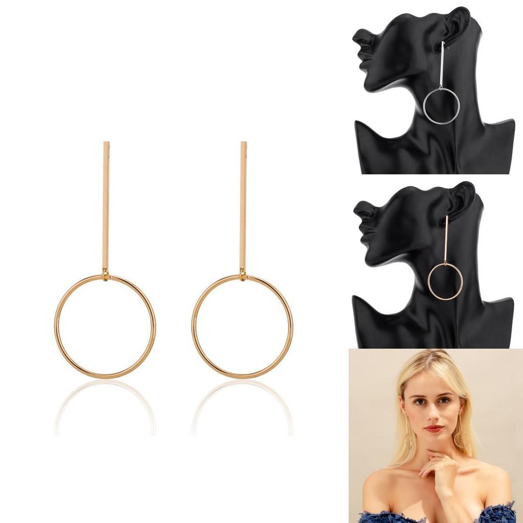 Stylish And Trendy Geometric Alloy Earrings Minimalist Metal Circle Hoops For Fall 2021