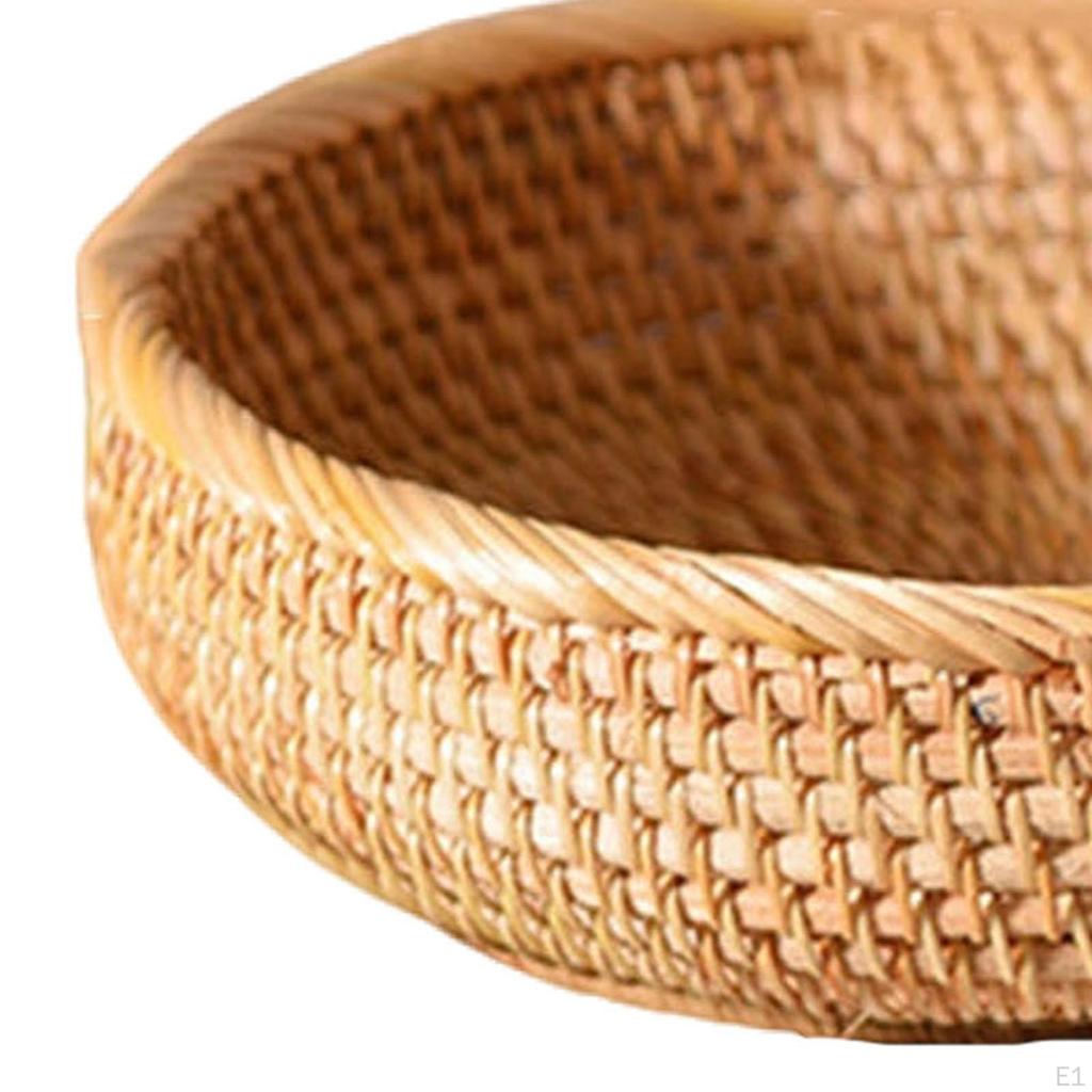 Hand-woven Rattan Basket, Food Storage Home Decoration, Holder, Woven Bowl,