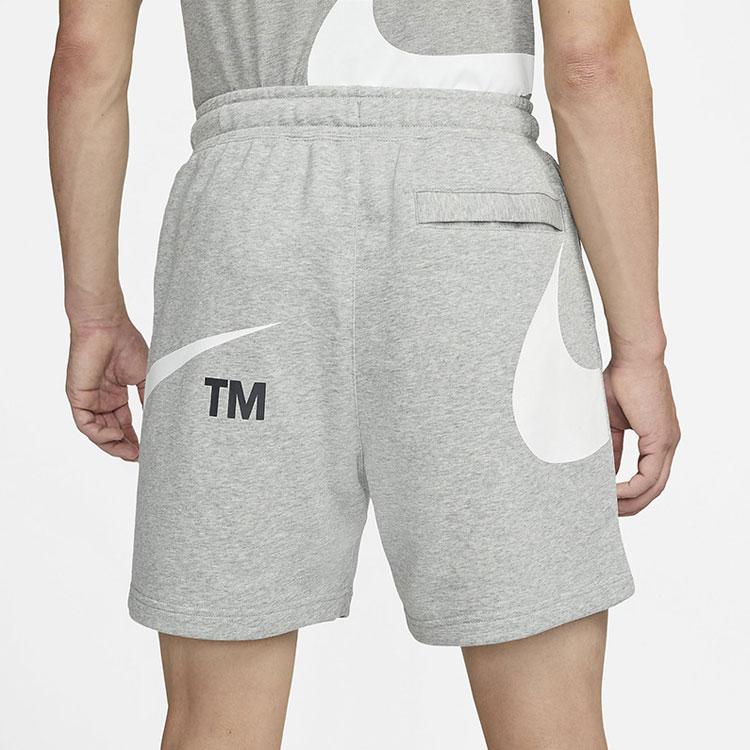 Nike Îmbrăcăminte sport Swoosh Logo Cu talie medie, elastic, poliester, bumbac, pantaloni scurți casual bărbați Pantaloni de jos gri DD5998-063