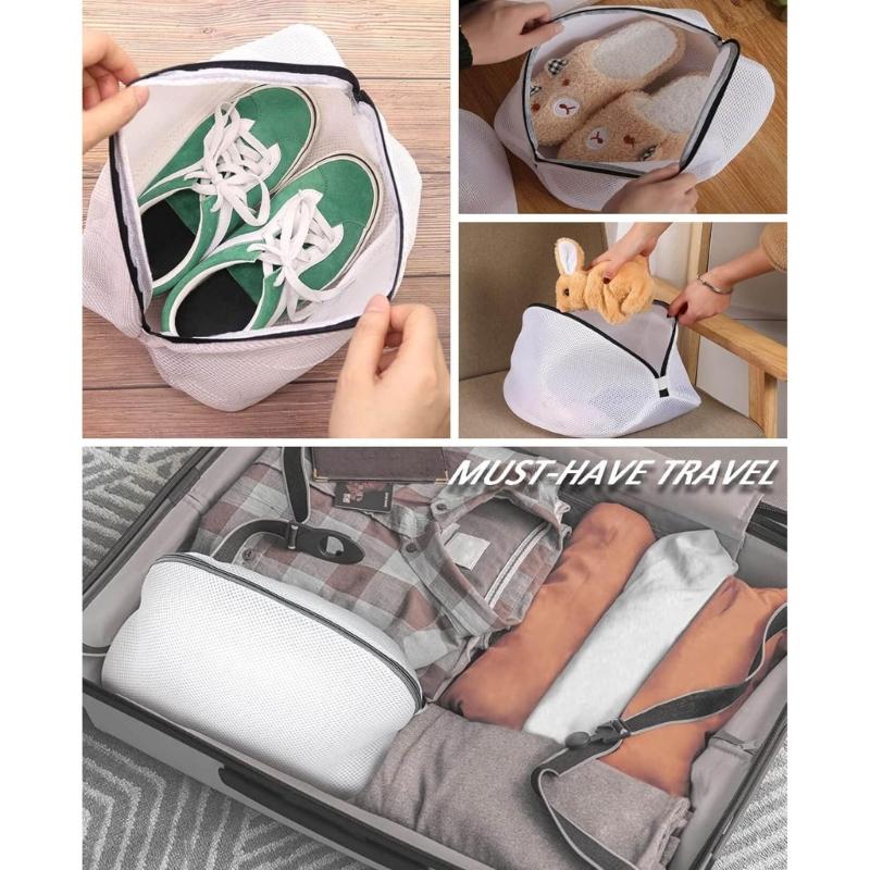 High Strength Meshes Shoe Washing Bag Protects Sneakers From Deformation In Washing Machine Durable Zippers Closure