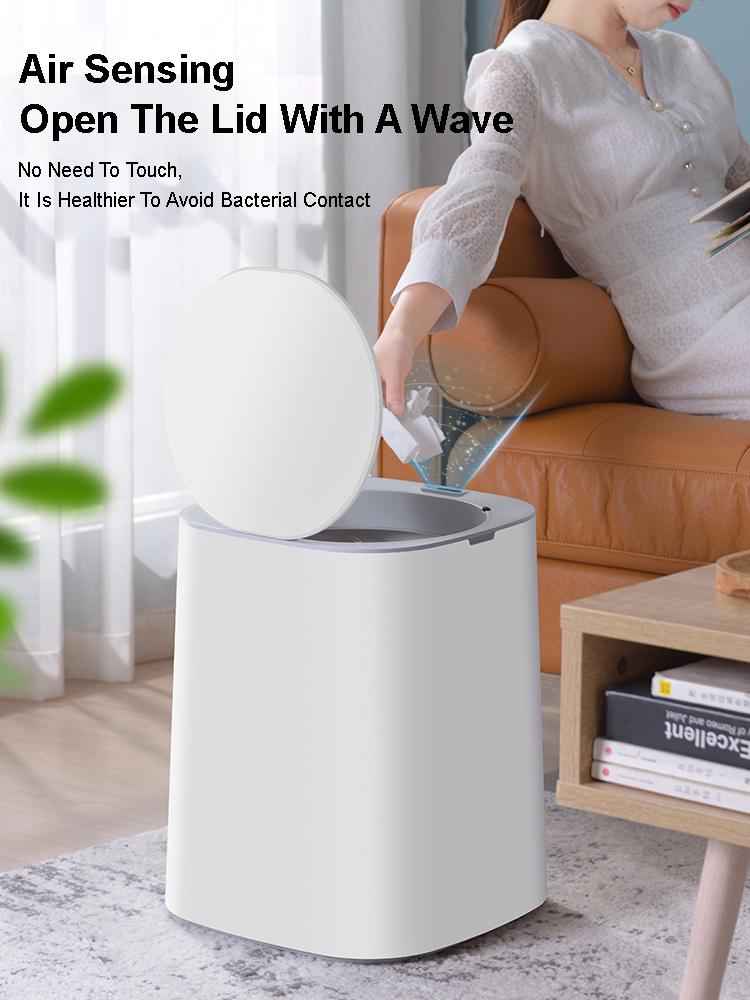 11L Light Luxury Kitchen Smart Sensor Trash Can Induction Garbage Bin Bedroom Toilet Automatic Waterproof Bucket Lid StorageTool