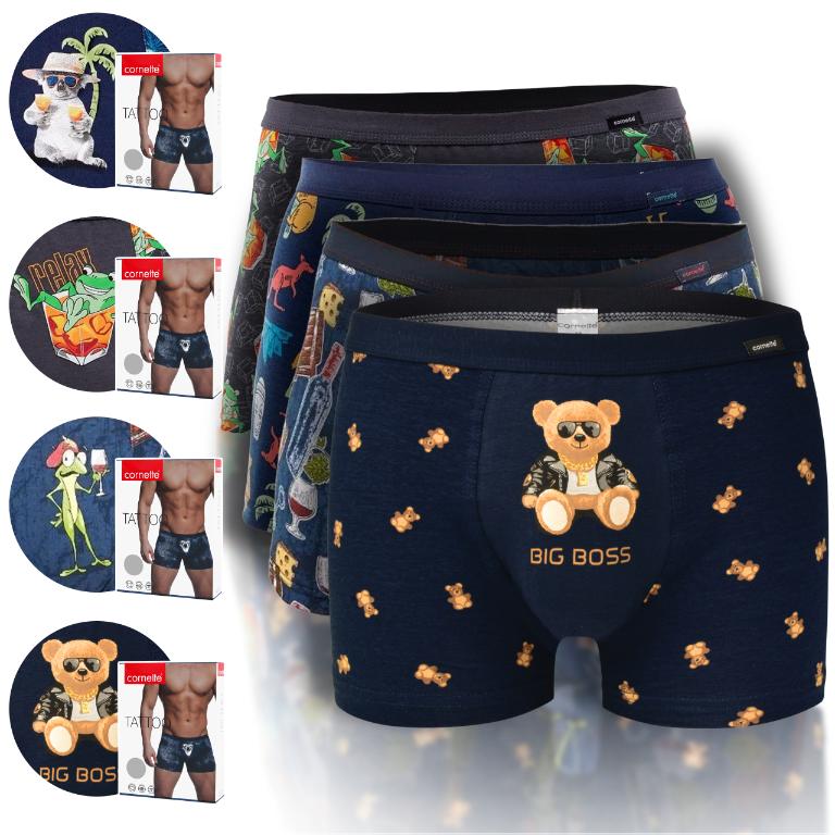 Cornette Men's Boxer Shorts Tight Cotton Mix 4 Pieces