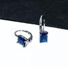 2025 Trend Color Zircon Cercei dreptunghi Blue Zirconia Personalizat 925 Sterling Silver Drop Cercei Bijuterii de modă