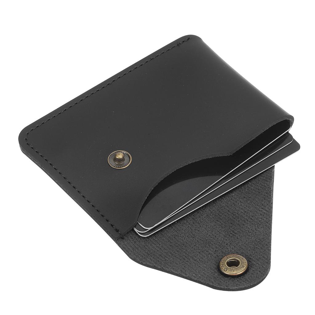 1/2Pcs Slim Leather Card Holder with Snap Closure Leather Front Pocket Wallet Card Case Holder for Men and Women Business Office