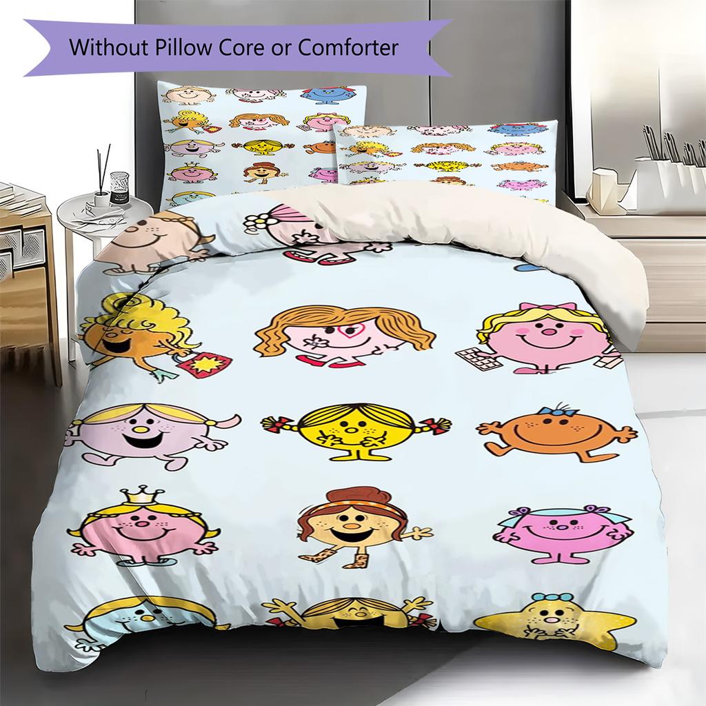 Herr. Herren Little Miss Muster Bettwäsche, Steppbett Set Bettbezug Kissenbezug Haus Geburtstag Geschenk (1 Bettbezug + 2 Kissenbezüge, ohne Füllung)