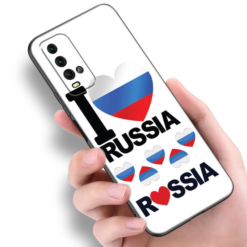 Russia Russian Flags Emblem Phone Case For Xiaomi Redmi Note 5 6 9T K20 K40 K50 Pro 7A 8A 9A 9C 9i 10A 10C A1 S2 TPU Black Cover