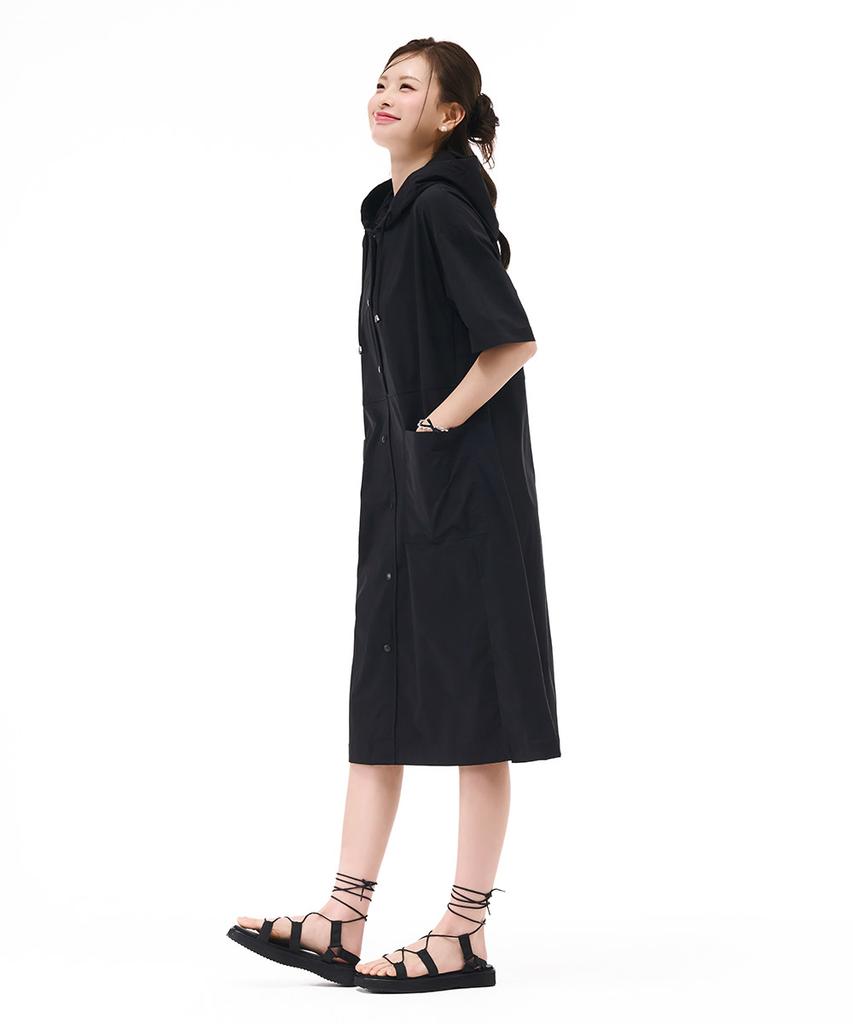 Chase Cult Women'S Lightweight Hooded Short Sleeve Dress - Black