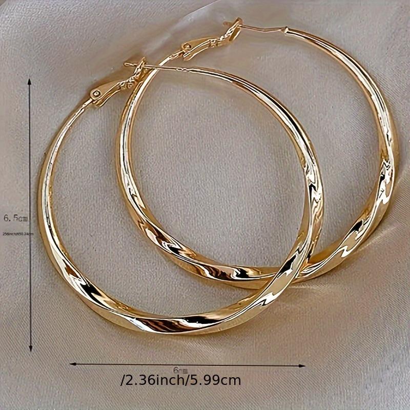 Trendy Circle Designed Golden Color Hoop Earrings Fashion Simple Jewelry For Womens Daily Wear Accessories Earrings Jewelry Gift