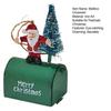 Christmas Mailbox Ornament Metal Mailbox Hanging Decoration with 3D Snowman Santa Elk Tree Figurine Iron Art Letter Box for Tree Home Decor