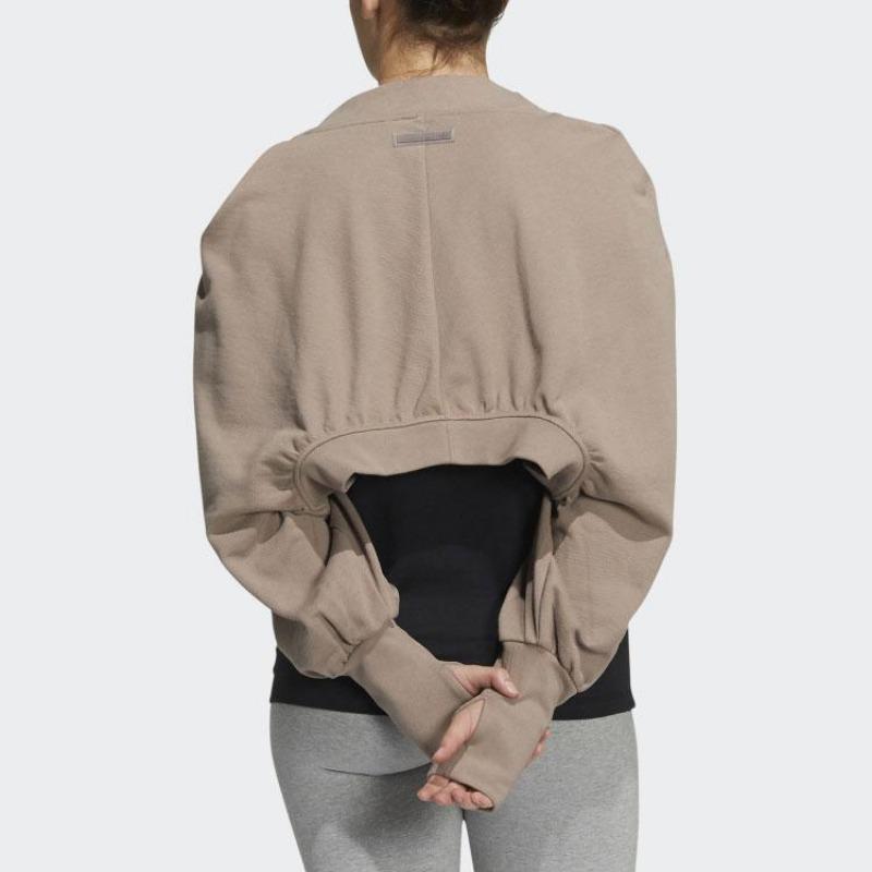 adidas Originals Women's Light Khaki Short Knit Bolero Cardigan HC3822