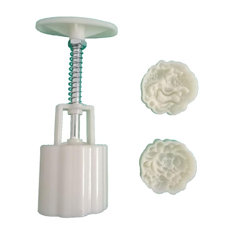 Plastic Mooncake Stamps Fish Lotus Shaped DIY Hand Press Mooncake Molds Festival