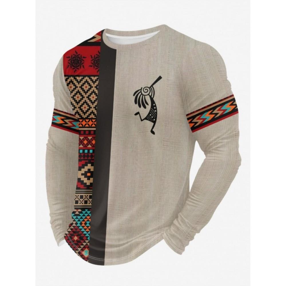 Long-sleeve T-shirt with dot pattern, trendy casual wear.
