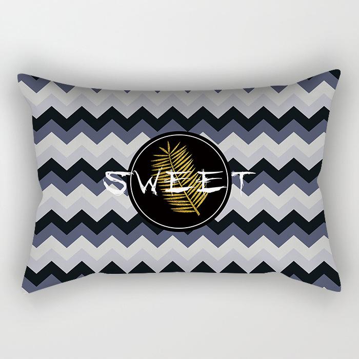 Nordic Gold Czarno-Biały Marmur Geometryczny Długi Pasek Poszewka na Poduszkę Samochód Biuro Poduszka Lędźwiowa Pokrowiec Lędźwiowy