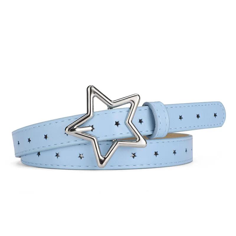 Children's Belts 90cm Colorful Durable PU Five-pointed Star Metal Buckle Student Versatile Belts