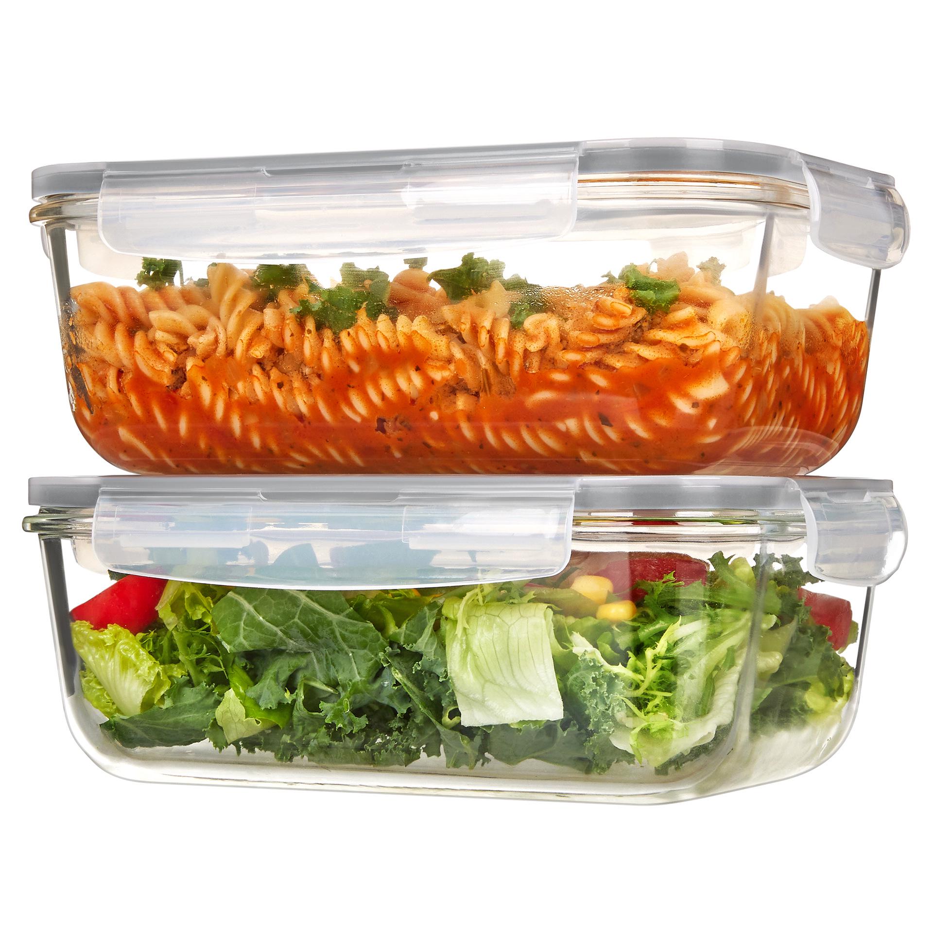 Microwaveable High Borosilicate Glass Lunch Bento Box with Lid for Office and Fruit Storage