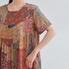 DIMANAF 2025 Women Plus Size Summer Dress Casual Floral Dress Basic Vintage Loose Long Dress Maxi