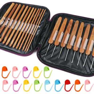 20pcs Bamboo Crochet Hook Set Sewing And Weaving Tools Yarn Crochet Hook Household for Beginners & Experieced Crochet Lovers TMZ