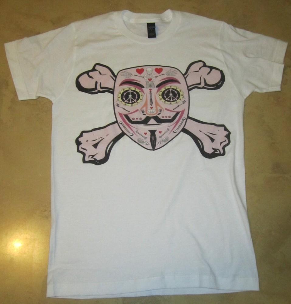 

Anonymous Sugar Skull Crossbones T shirt Tee Anon Expect us 4XL